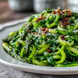 A bright and tangy shaved asparagus salad with lemon zest and Parmesan cheese.