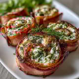 Creamy cheese and smoky ham rolled with crisp dill pickles, sliced into colorful, bite-sized pinwheel appetizers.