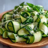 Delicate shaved zucchini ribbons tossed with lemon, Parmesan, and basil, summer ready.