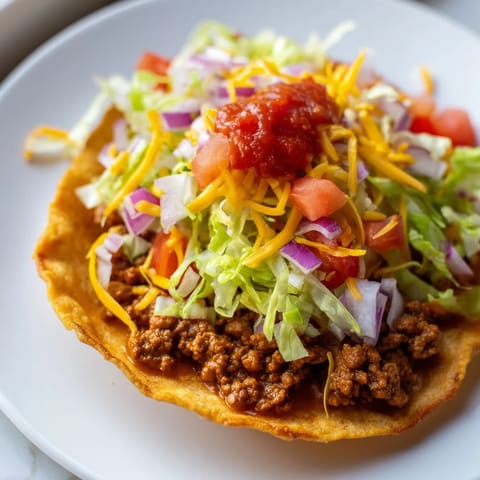Golden-brown American-style tacos bursting with seasoned beef and colorful, fresh toppings, ready to eat.