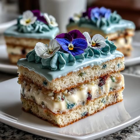 Mini Spring Birthday Layer Cakes with Edible Flowers, a delicate vanilla-lemon dessert, beautifully decorated with pastel buttercream and vibrant edible blooms.
