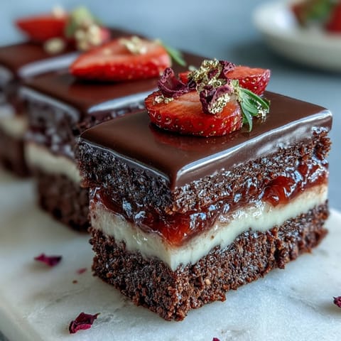 Strawberry chocolate bark with pistachios and edible rose petals on a marble surface.