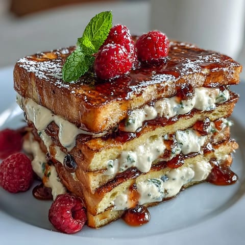 Fluffy pancake casserole layered with fresh berries and creamy custard, perfect for a cozy Mothers Day brunch.