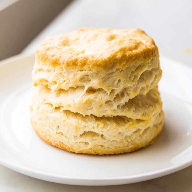 Fluffy buttermilk biscuits, served on a plate, ideal with honey or savory gravy.