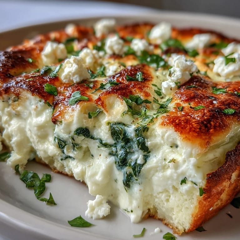 Freshly scooped High Protein Spinach Artichoke Bake beside a low-carb dinner plate, garnished with herbs for a savory meal prep option.