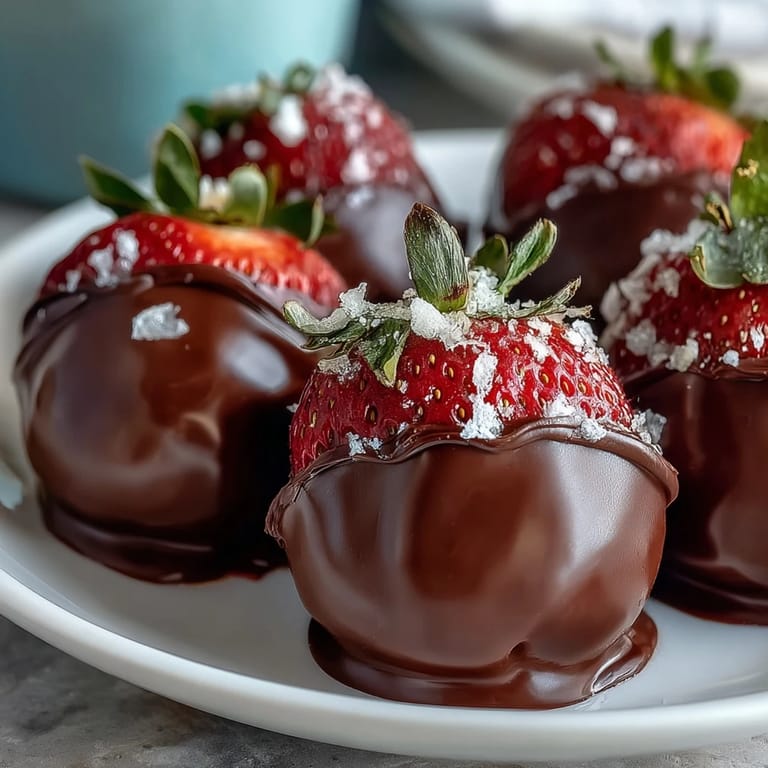 Luxurious strawberry and cardamom truffles dipped in dark chocolate, garnished with edible rose petals for a Middle Eastern twist