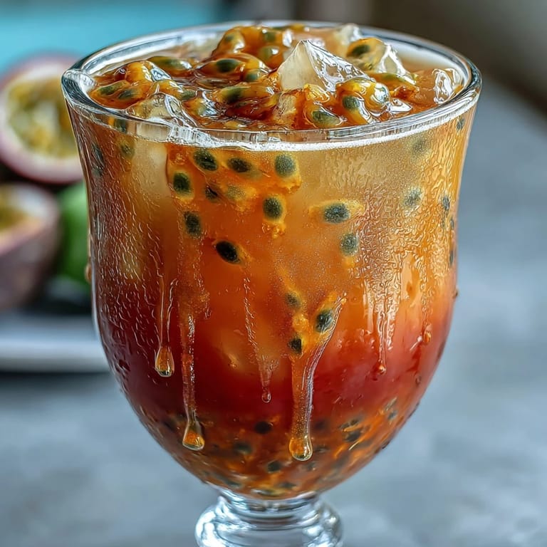 Gorgeous Tropical Sunrise Mocktail, ready to sip, bursting with fruity flavor.