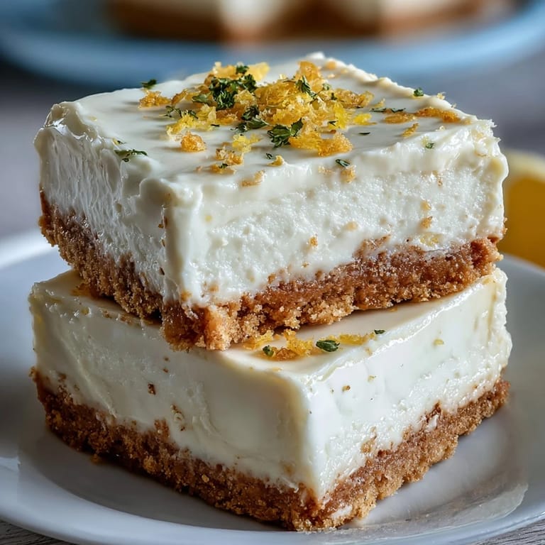 Enjoy these no-bake skyr lemon cheesecake bars, a delightful easy dessert.