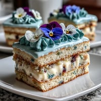 Mini Spring Birthday Layer Cakes with Edible Flowers, a delicate vanilla-lemon dessert, beautifully decorated with pastel buttercream and vibrant edible blooms.