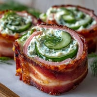 Savory ham, cream cheese, and pickle pinwheels with a creamy, tangy filling, perfect for easy party appetizers.
